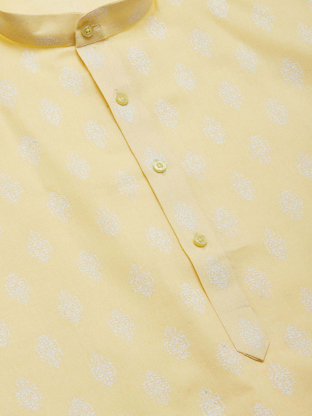 thumbnail image 4 of Festival Kurta Pyjama Homme Coton Traditionnel Indien (Jaune, m), 4 of 6